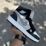 کتانی ایر جردن ۱ گوچی (Air Jordan 1 x Gucci) ساقدار سرمه‌ای||سایز۳۷_۴۰ - Image 3