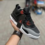 کتانی جردن ۴ (Jordan 4) ترکیب رنگ مشکی و قرمز|سایز ۴۱_۴۴ - Image 2