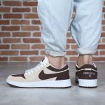 کتونی مردانه ایر جردن ۱ (Air Jordan 1) – قهوه‌ای و کرم (استایل اسپرت)|سایز41_44 - Image 5