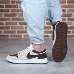 کتونی مردانه ایر جردن ۱ (Air Jordan 1) – قهوه‌ای و کرم (استایل اسپرت)|سایز41_44 - Image 4