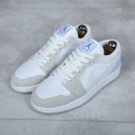 کتونی مردانه ایر جردن ۱ (Air Jordan 1) – آبی، سفید و بژ (کد HP)|سایز41_44