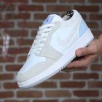 کتونی مردانه ایر جردن ۱ (Air Jordan 1) – آبی، سفید و بژ (کد HP)|سایز41_44 - Image 6