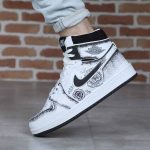 کتونی مردانه ایر جردن (Air Jordan) ساق‌دار – سفید با طرح چاپی (Printed)|سایز41_44 - Image 3
