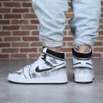 کتونی مردانه ایر جردن (Air Jordan) ساق‌دار – سفید با طرح چاپی (Printed)|سایز41_44 - Image 4