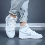 کتونی جردن 1 ساقدار سفید طوسی HP|سایز41_44 - Image 4