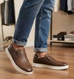 ونس مجلسی چرم - رنگ قهوه‌ای - سایزبندی ۴۱ تا ۴۴